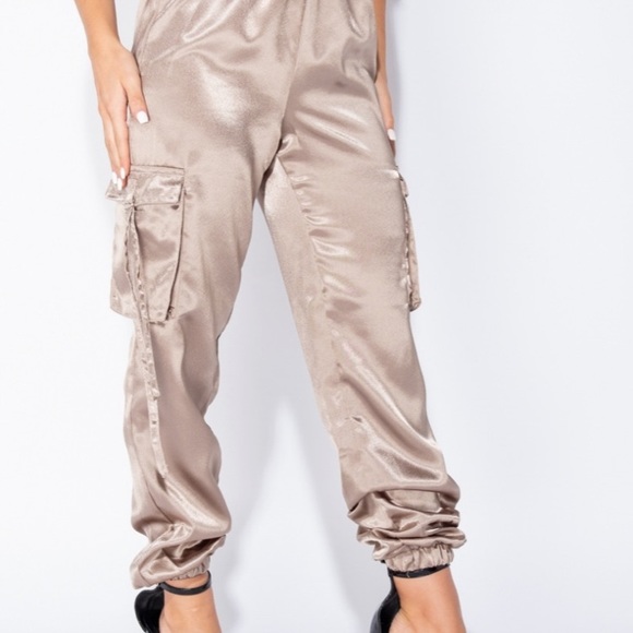 HP Mocha Satin Pocket Utility Trouser - Picture 3 of 10